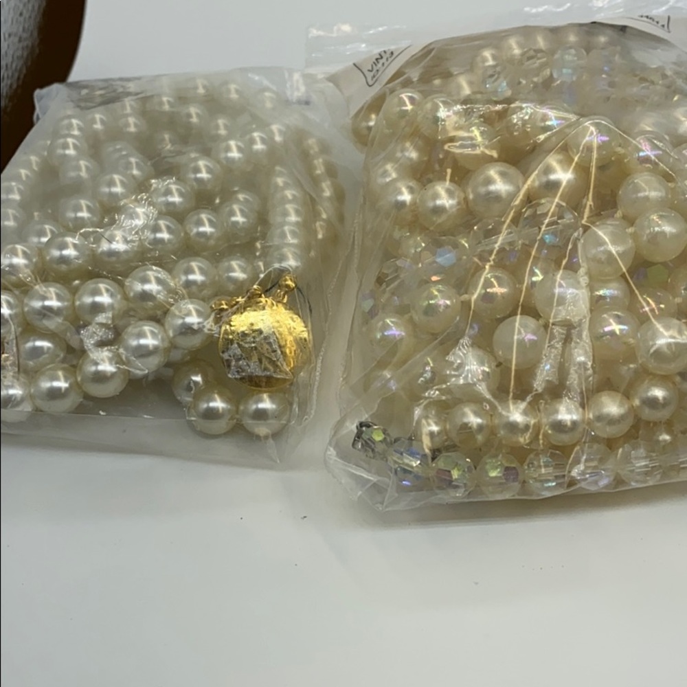 Faux pearl and vintage necklaces